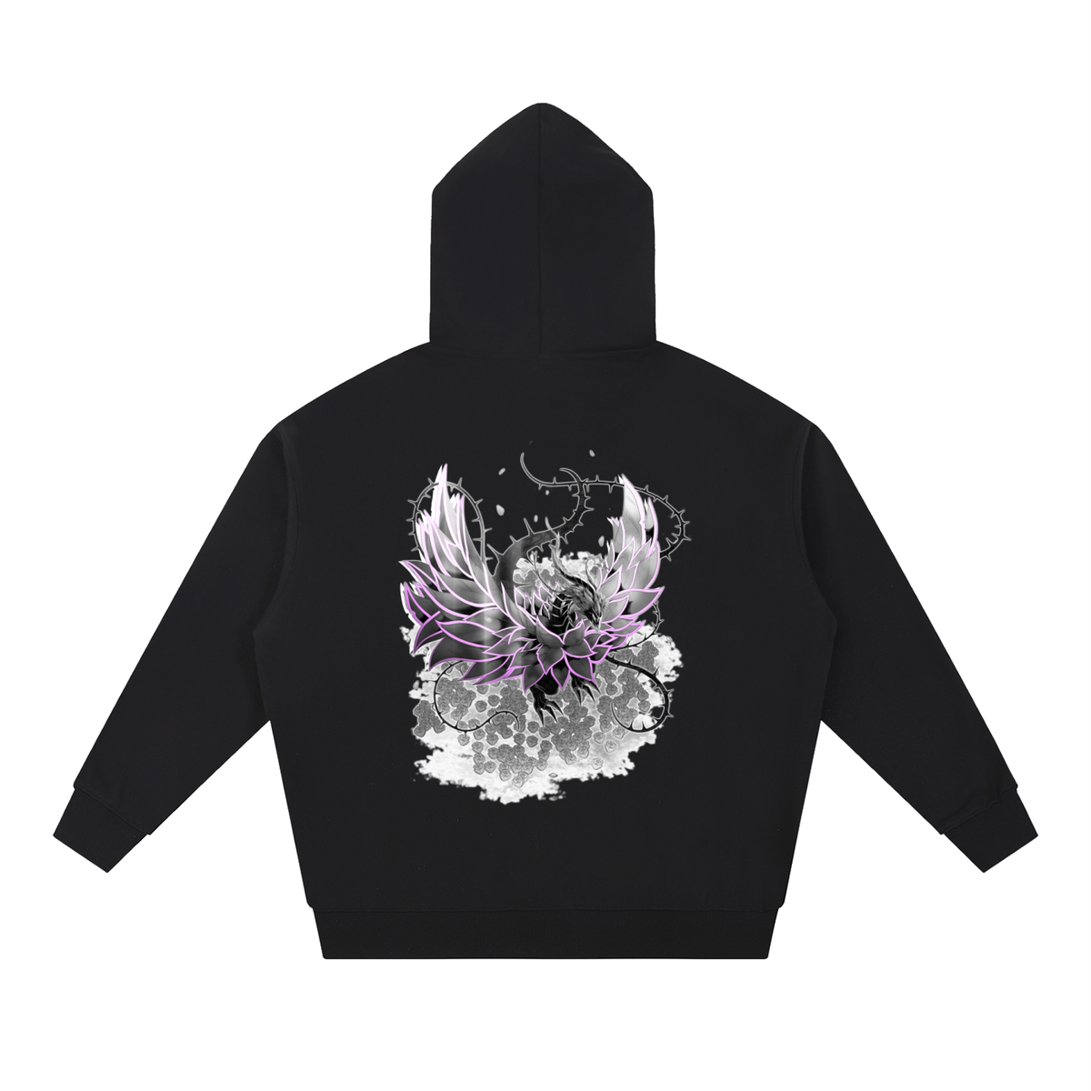 Pink Rose Dragon/Retro Reborn Hoodie