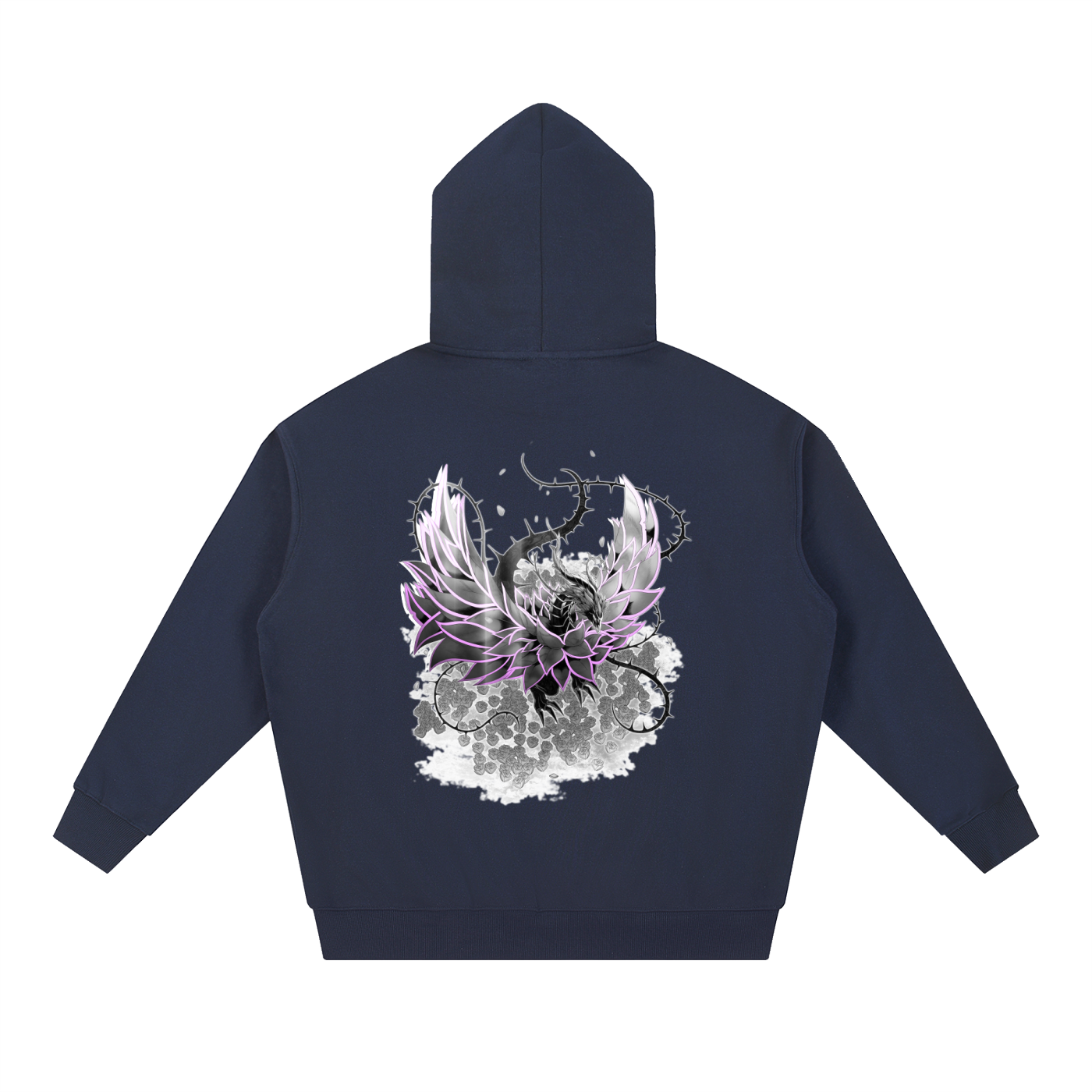 Pink Rose Dragon/Retro Reborn Hoodie