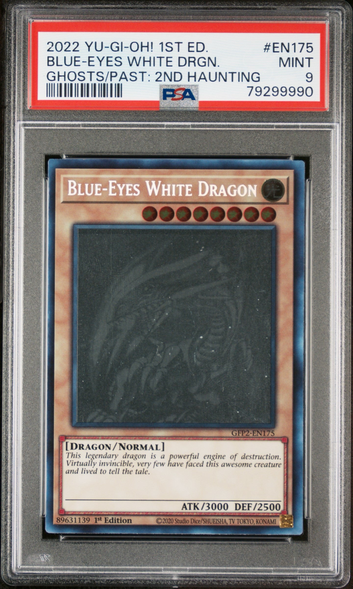 PSA 9 Blue Eyes White Dragon Ghost Rare GFTP2