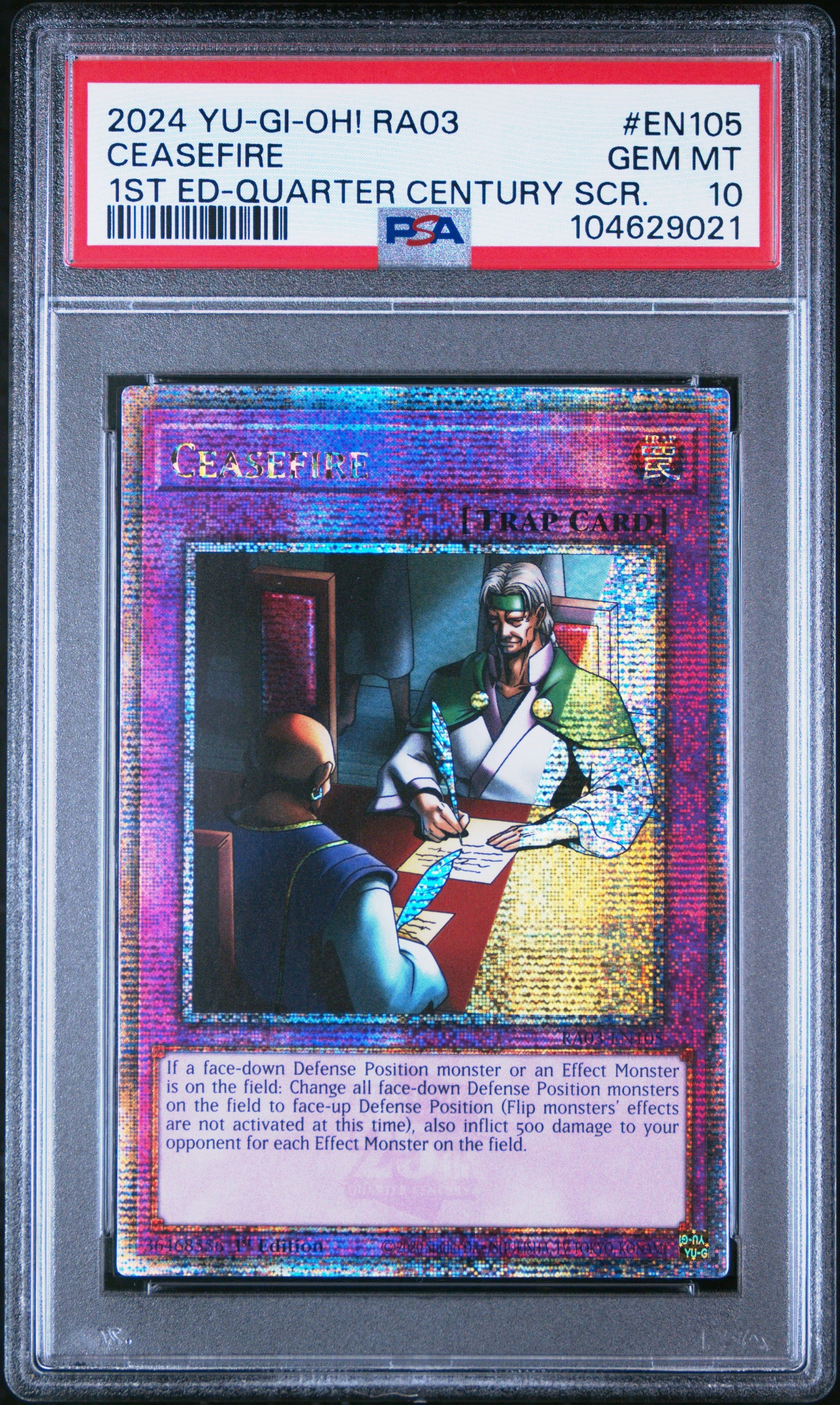 PSA 10 Ceasefire Quarter Century Rare RA03